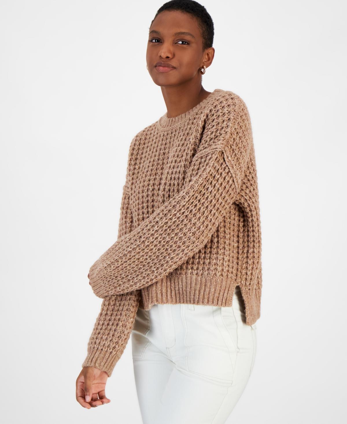 And Now This Womens Textured Waffle Knit Crewneck Sweater, Created for Macys Product Image