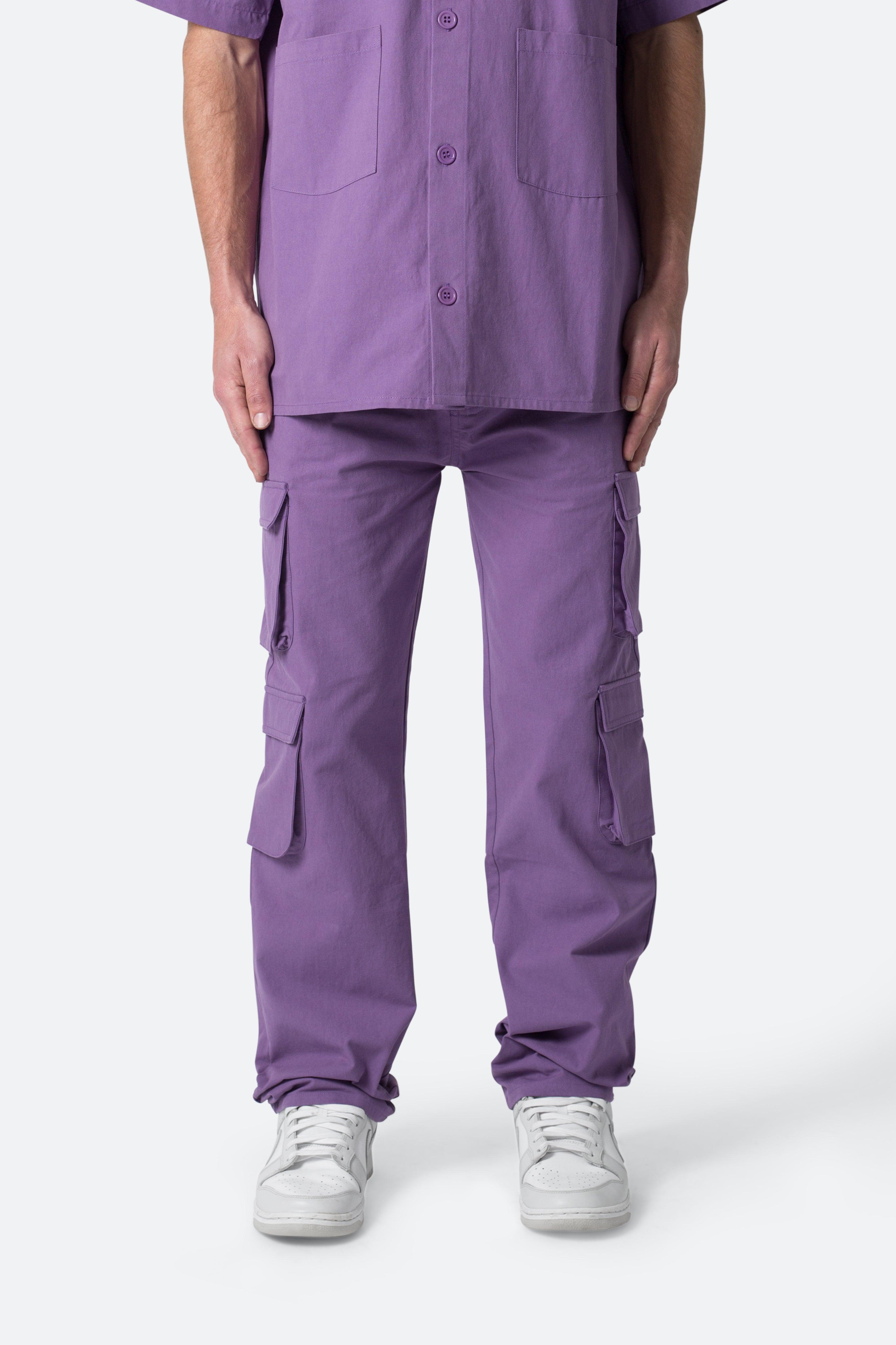 Cotton Cargo Pants - Purple Product Image