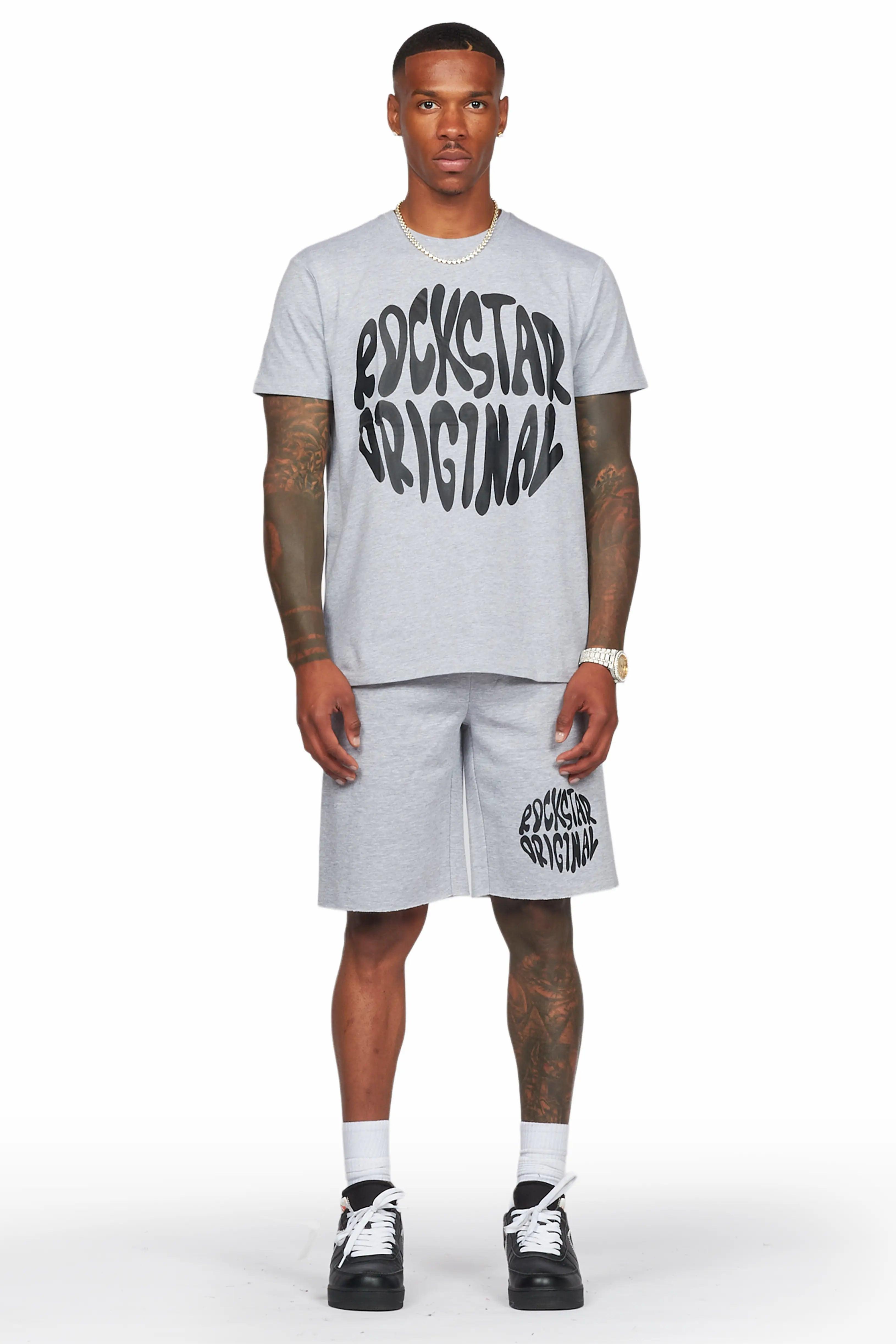 Thierry Heather Grey T-Shirt/Short Set Male Product Image