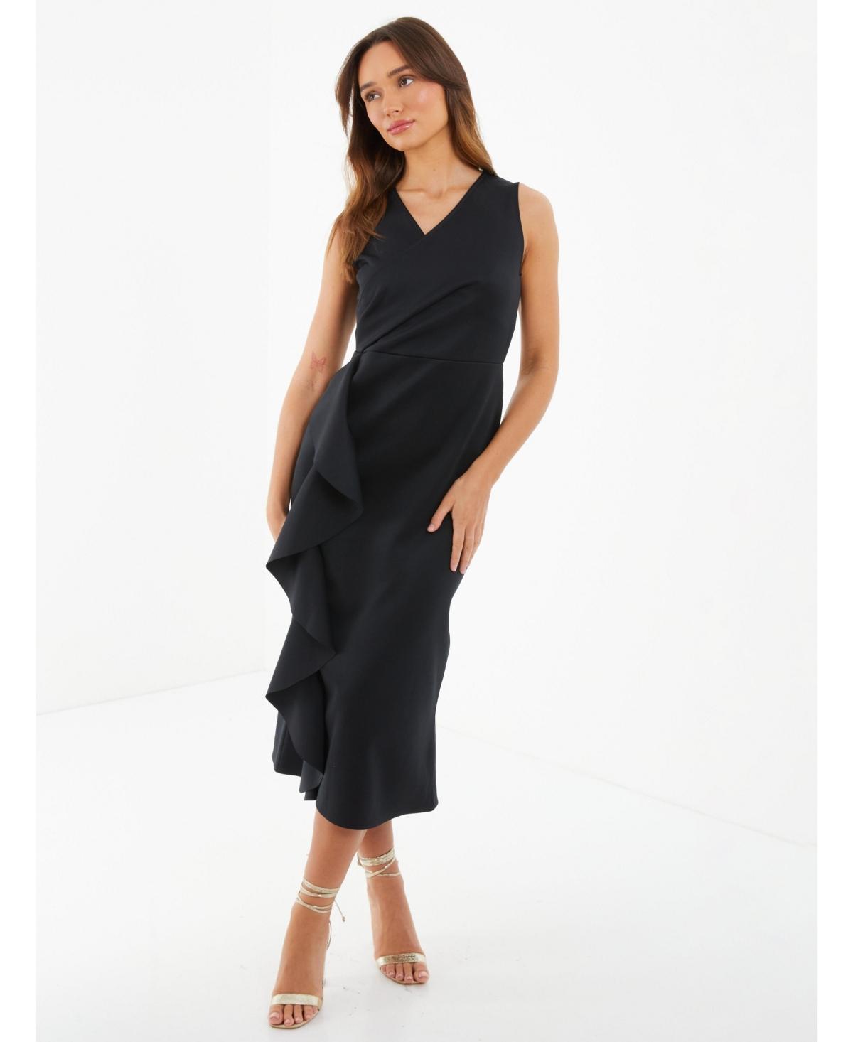 Quiz Womens Frill Detail Wrap Dress Product Image