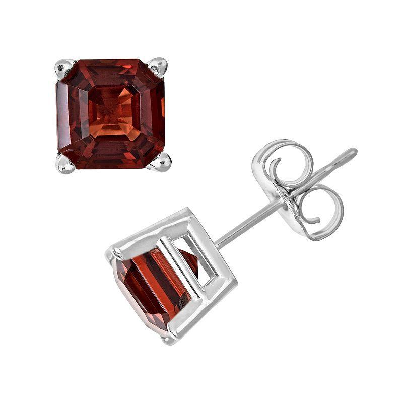 Celebration Gems Sterling Silver Garnet Stud Earrings, Womens, Red Product Image