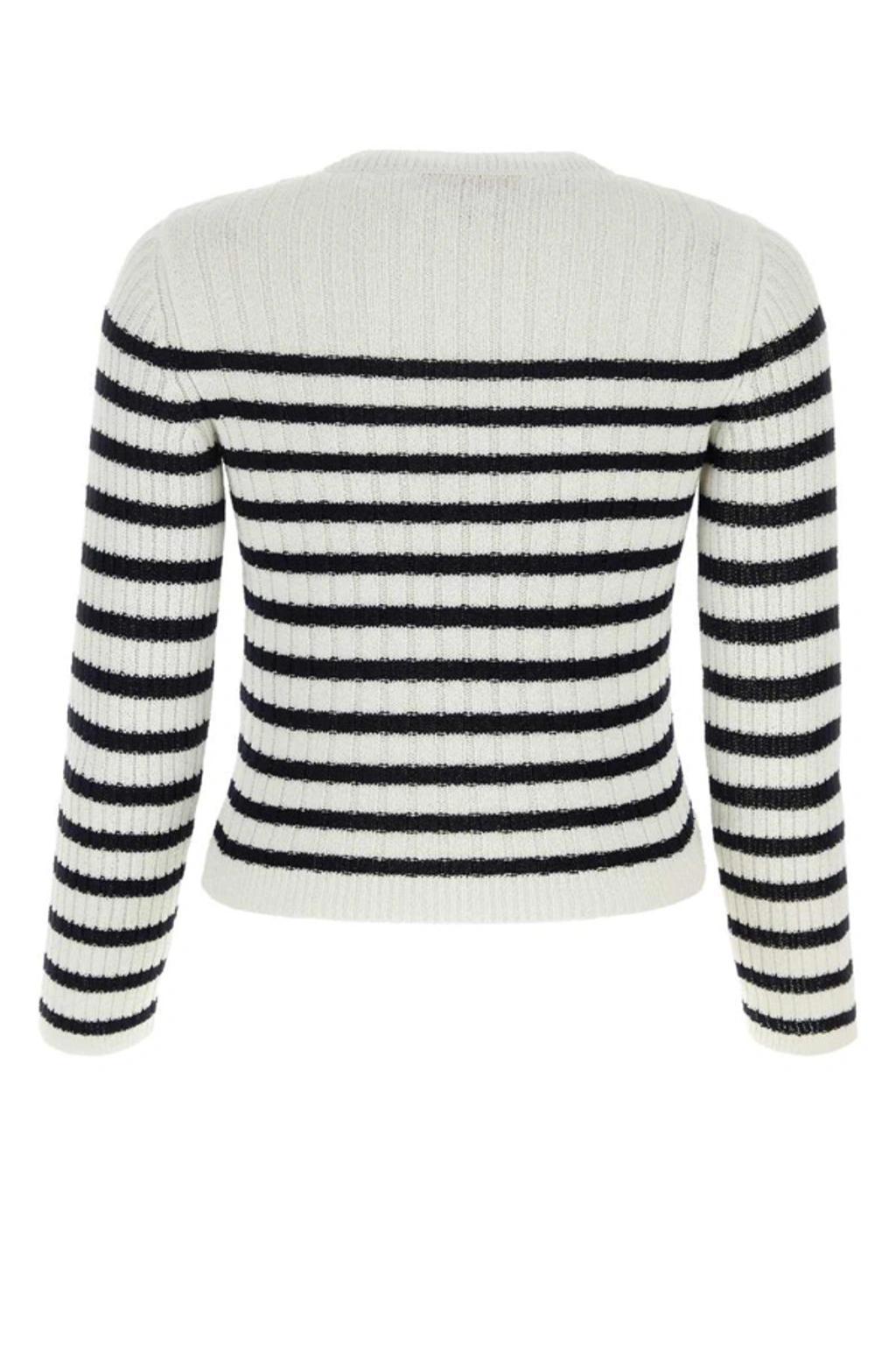 VALENTINO Maglia Striped Sweater In Black Product Image