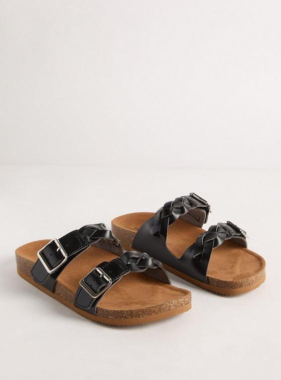 Double Buckle Braided Footbed Slide (WW) Product Image