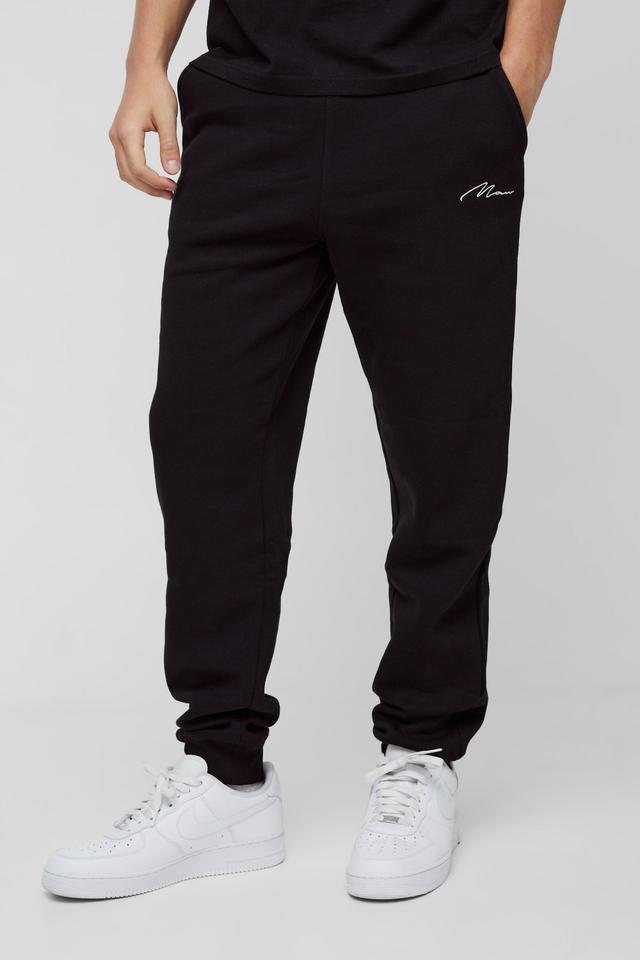 330GSM Man Signature Regular Fit Sweatpants | boohooMAN USA Product Image