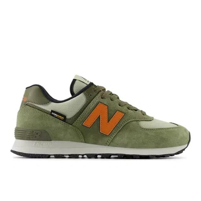 NEW BALANCE 574 In Green/orange/black Product Image