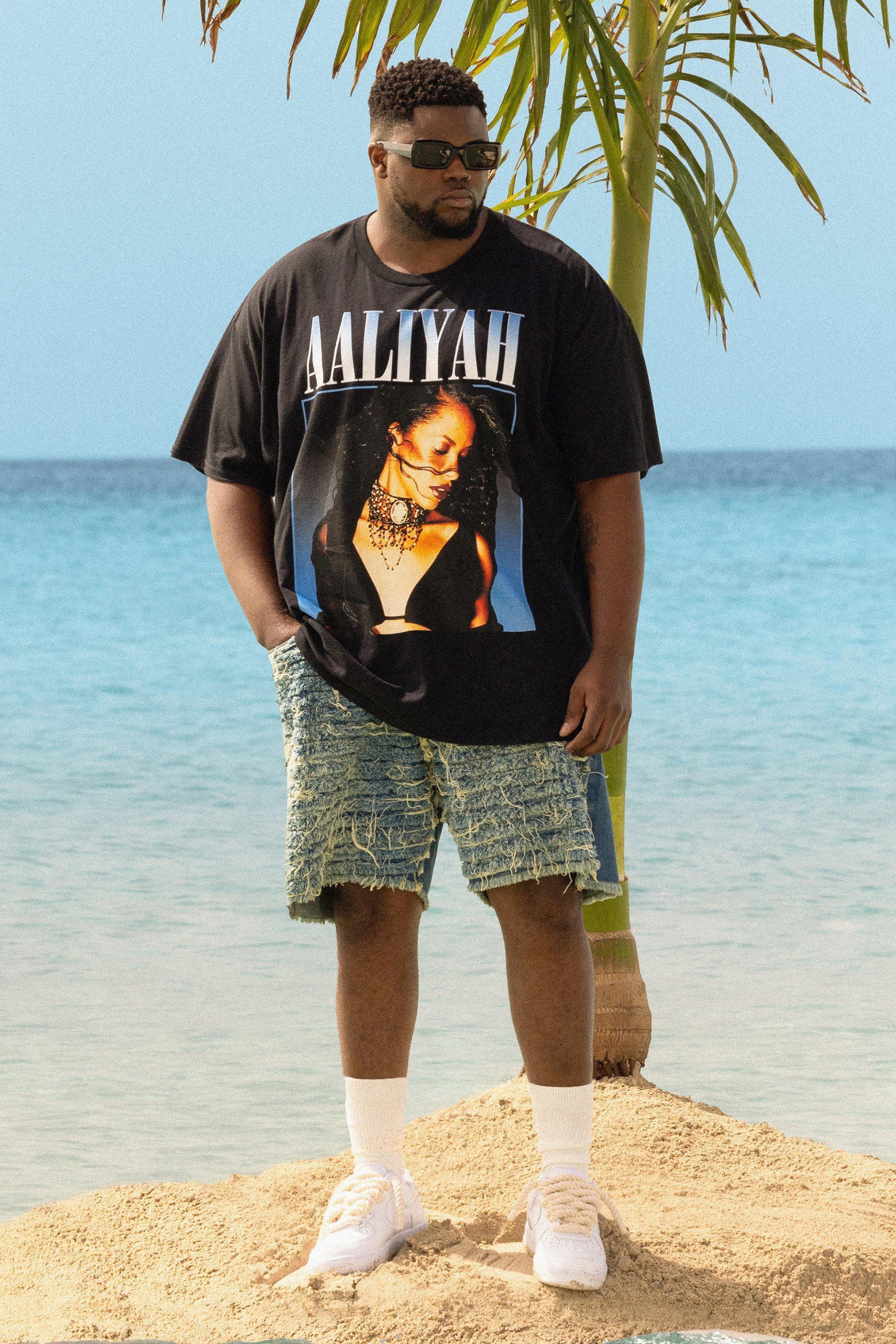 Mens Plus Aaliyah License T-shirt Black, Black Product Image