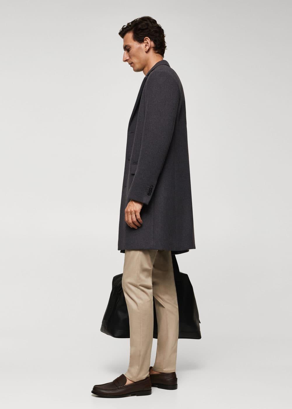 MANGO MAN - Long recycled wool coat greyMen Product Image