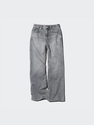 Womens Wide Straight Jeans Gray 26 inch UNIQLO US Product Image