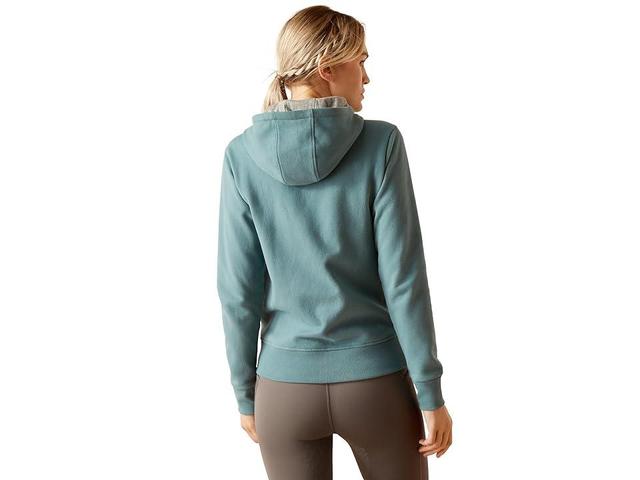 Ariat Team Logo Full Zip Hoodie (North Atlantic) Women's Clothing Product Image