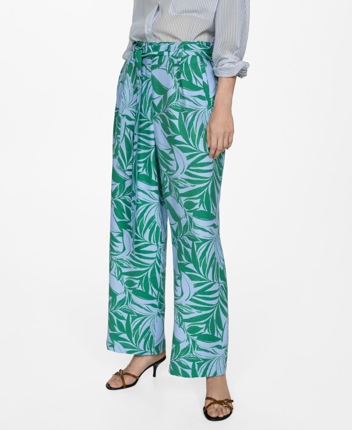 Mango Womens Bow Printed Pants Product Image