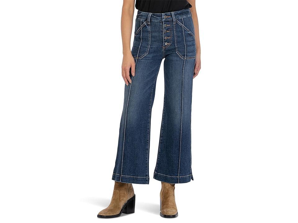 KUT from the Kloth Meg High-Rise Fab Ab Wide Leg in Friendly (Friendly) Women's Jeans Product Image