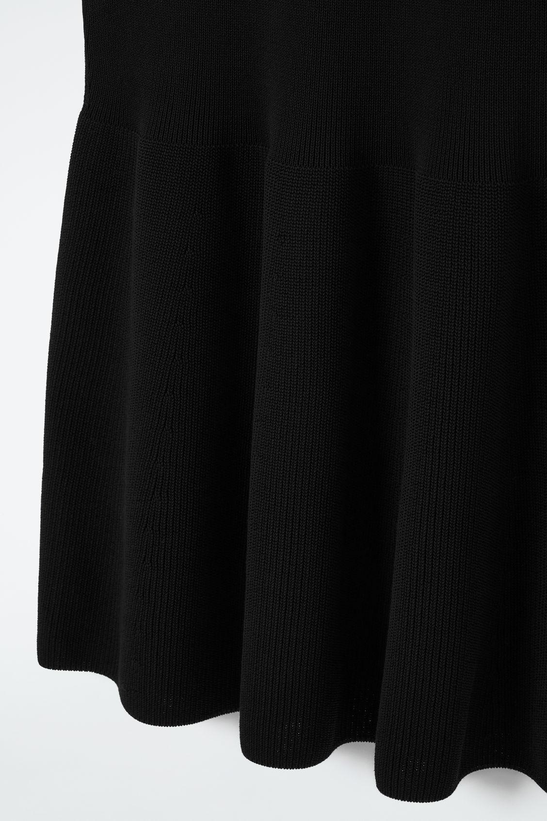 RIBBED-KNIT DROPPED-WAIST MINI DRESS Product Image