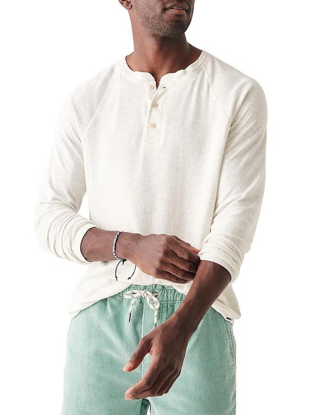 Faherty Cloud Heather Long Sleeve Henley T Product Image