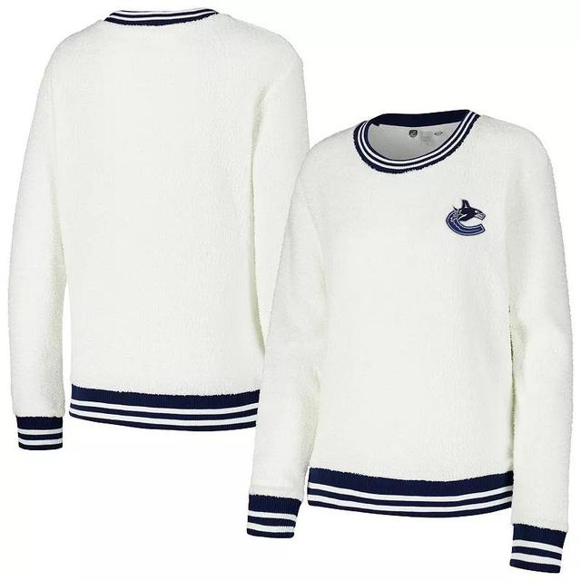 Womens Concepts Sport Cream/Navy Vancouver Canucks Granite Sherpa Pullover Sweatshirt Product Image