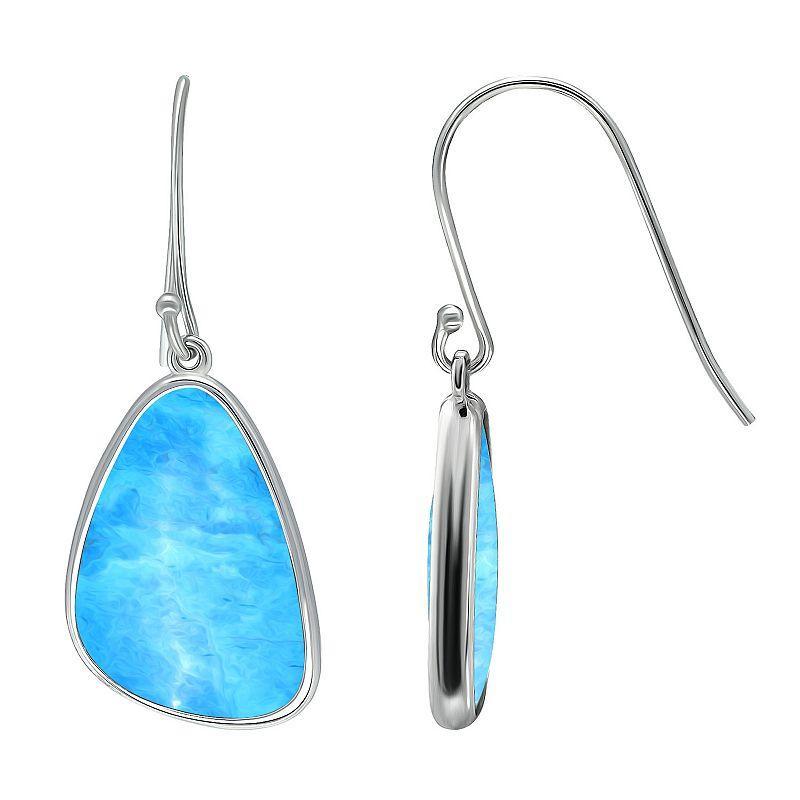 Aleure Precioso Sterling Silver Freeform Sodalite Drop Earrings, Womens, Blue Product Image