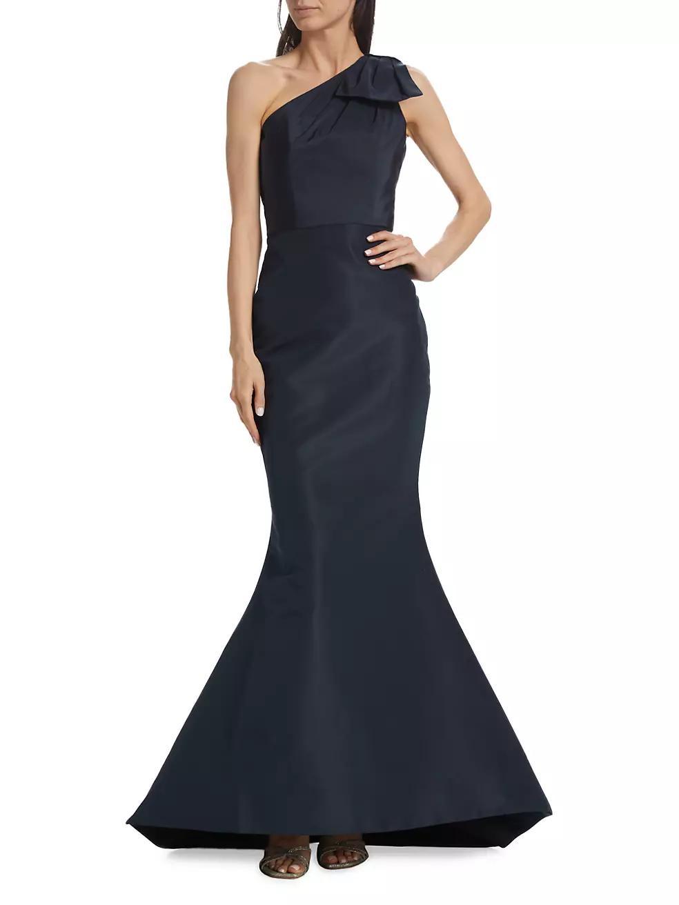 Silk Faille One-Shoulder Gown Product Image