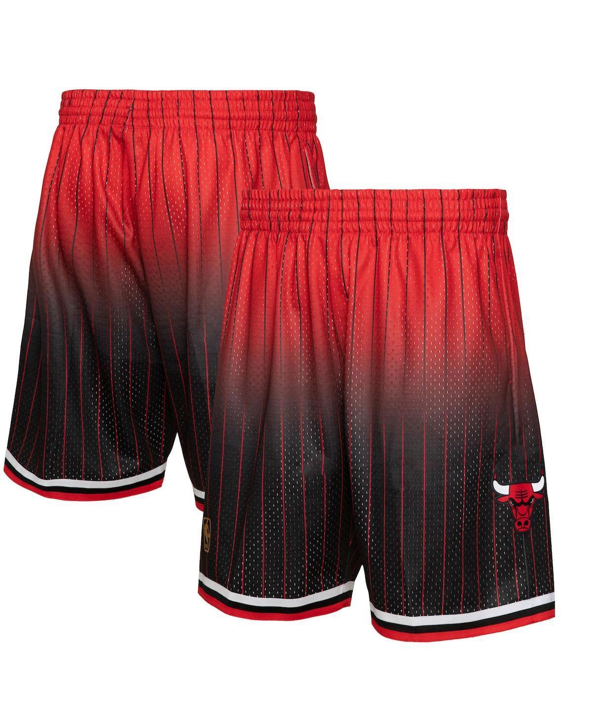 Mens Mitchell & Ness Red and Black Chicago Bulls 1995/96 Hardwood Classics Fadeaway Reload 3.0 Swingman Shorts - Red Product Image