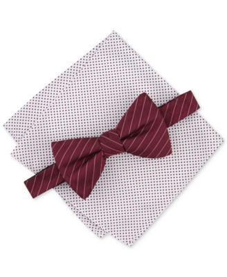 Men's Ozark Stripe Bow Tie & Dot Pocket Square Set, Created for Macy's Product Image