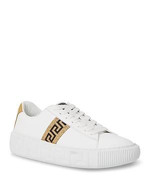 Versace Womens Lace Up Low Top Sneakers Product Image