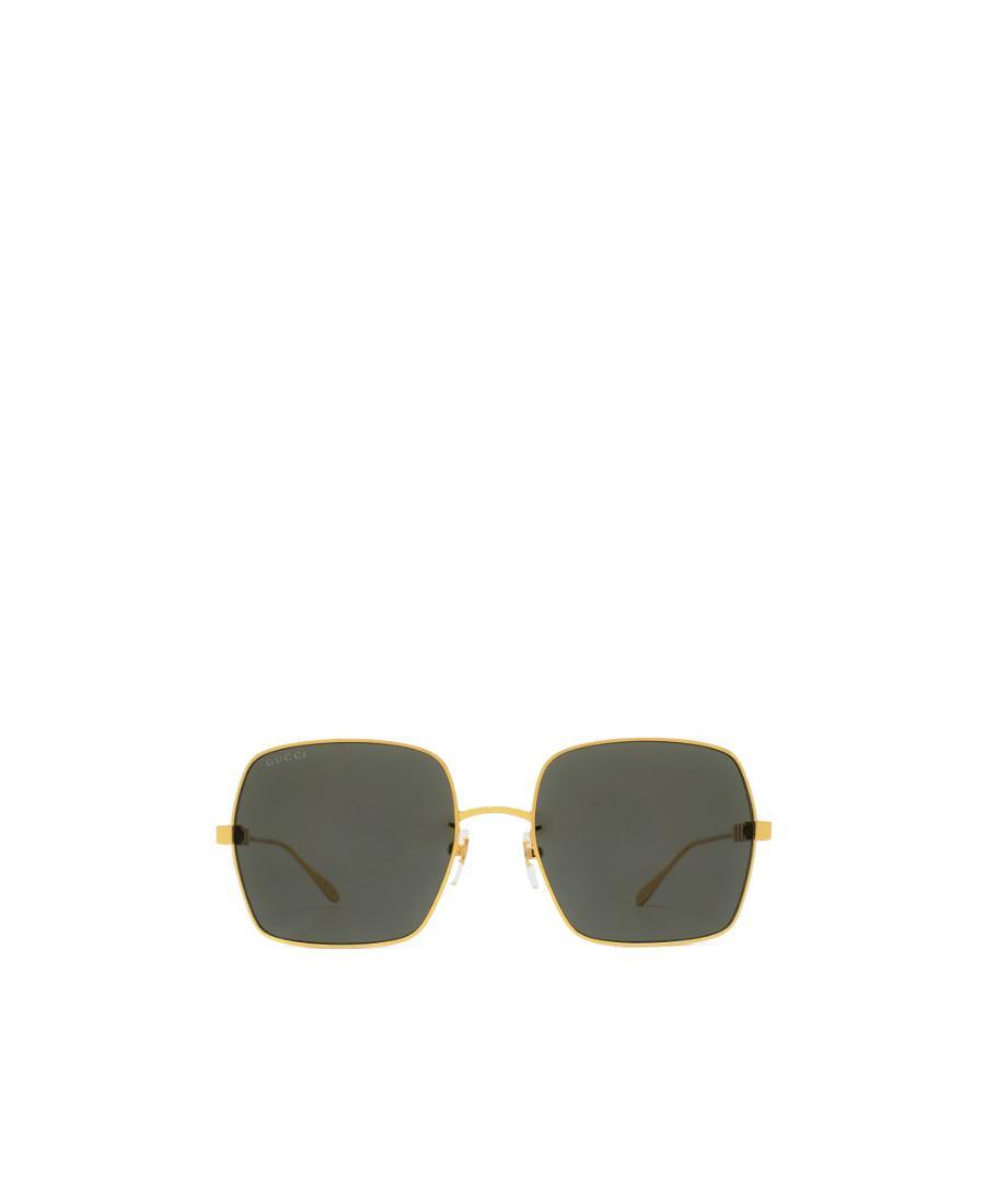 GUCCI Eyewear Rectangle Frame Sunglasses In Gold Product Image