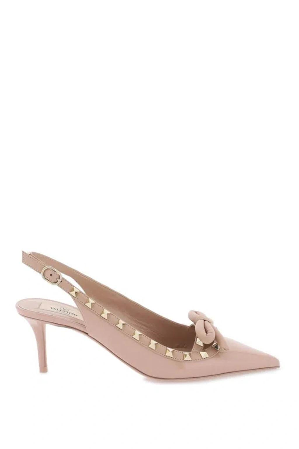 Rockstud Slingback Pumps In Neutrals Product Image