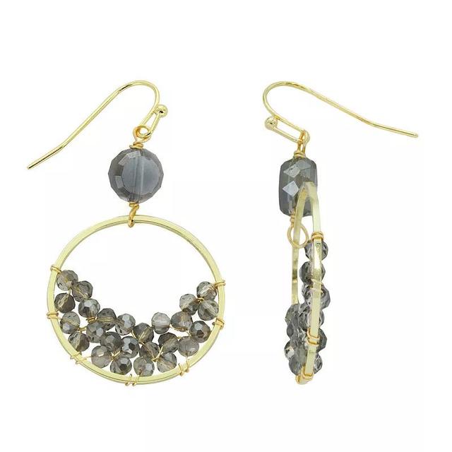 PANNEE BY PANACEA Crystal Filled Open Circle Drop Earrings, Womens, Grey Product Image