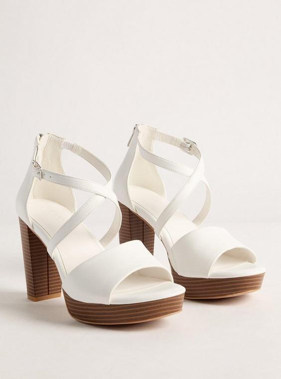 Crisscross Platform Heeled Sandal Product Image