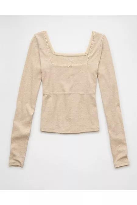 AE Square Neck Lace Long-Sleeve T-Shirt Women's Product Image