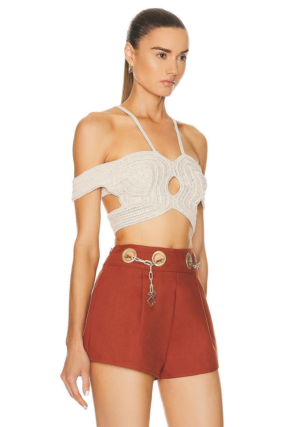 Cult Gaia Kylah Knit Top in Beige Product Image