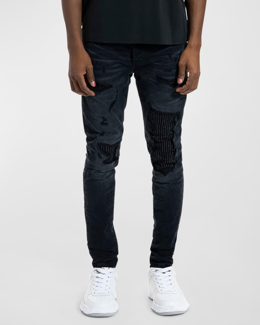 Men's P001 Lurex Repair Overdyed Skinny Jeans Product Image