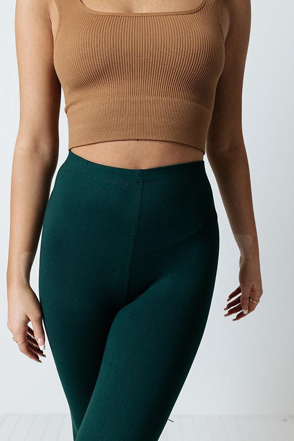 Let's Chill Ultra Soft Midrise Legging In Hunter Green Product Image