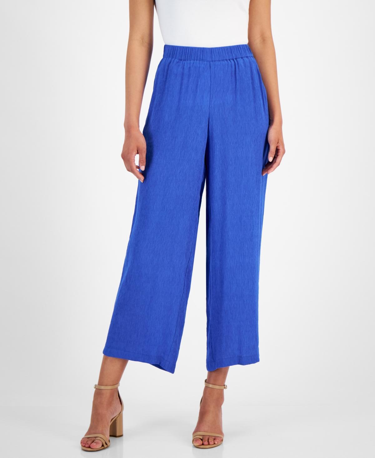 Women's High Rise Solid Plissé Pants, Created for Macy's  Product Image