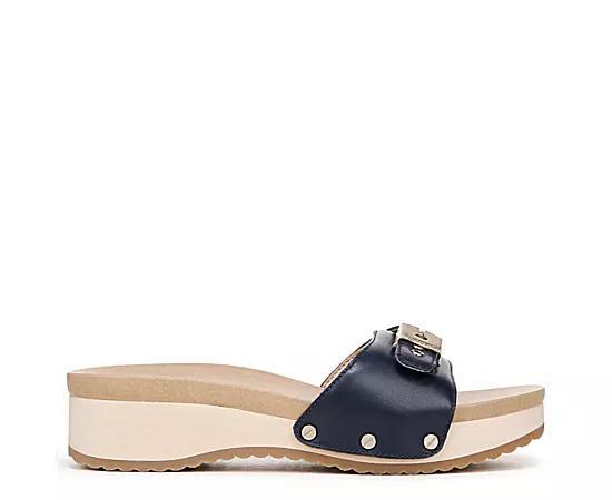 Dr. Scholl's Original Too Slide Sandal (Navy Leather) Women's Sandals Product Image