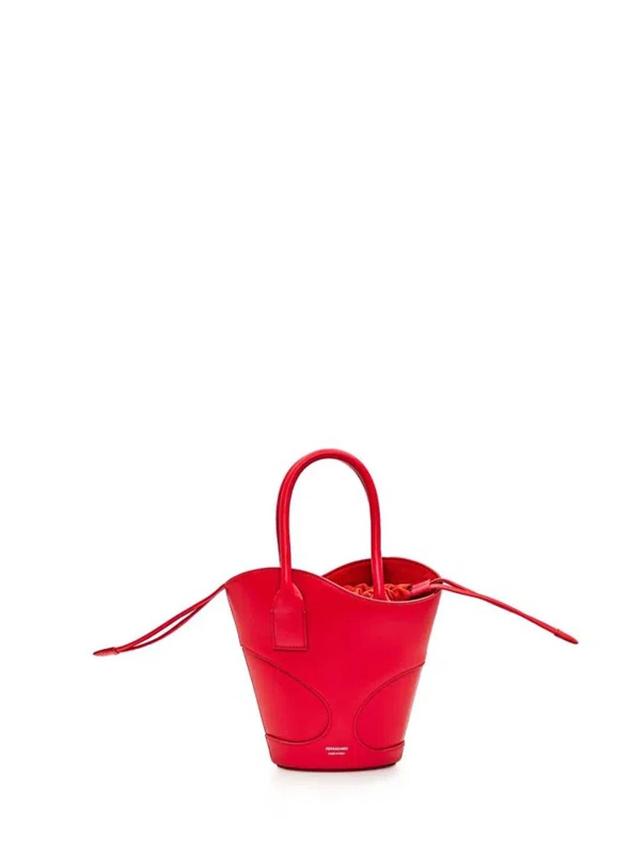 Cut-out Leather Mini Bag In Red Product Image