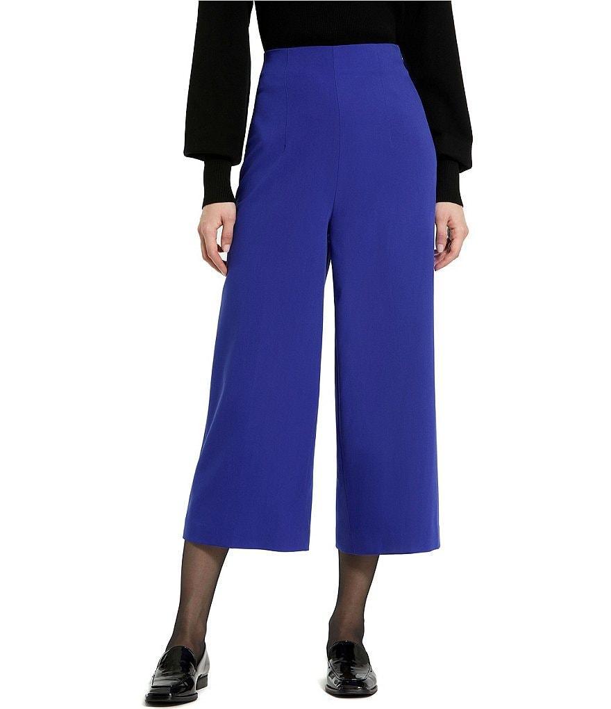 Mac Duggal Classic Crepe Wide-Leg Cropped Coordinating Trouser Pants Product Image