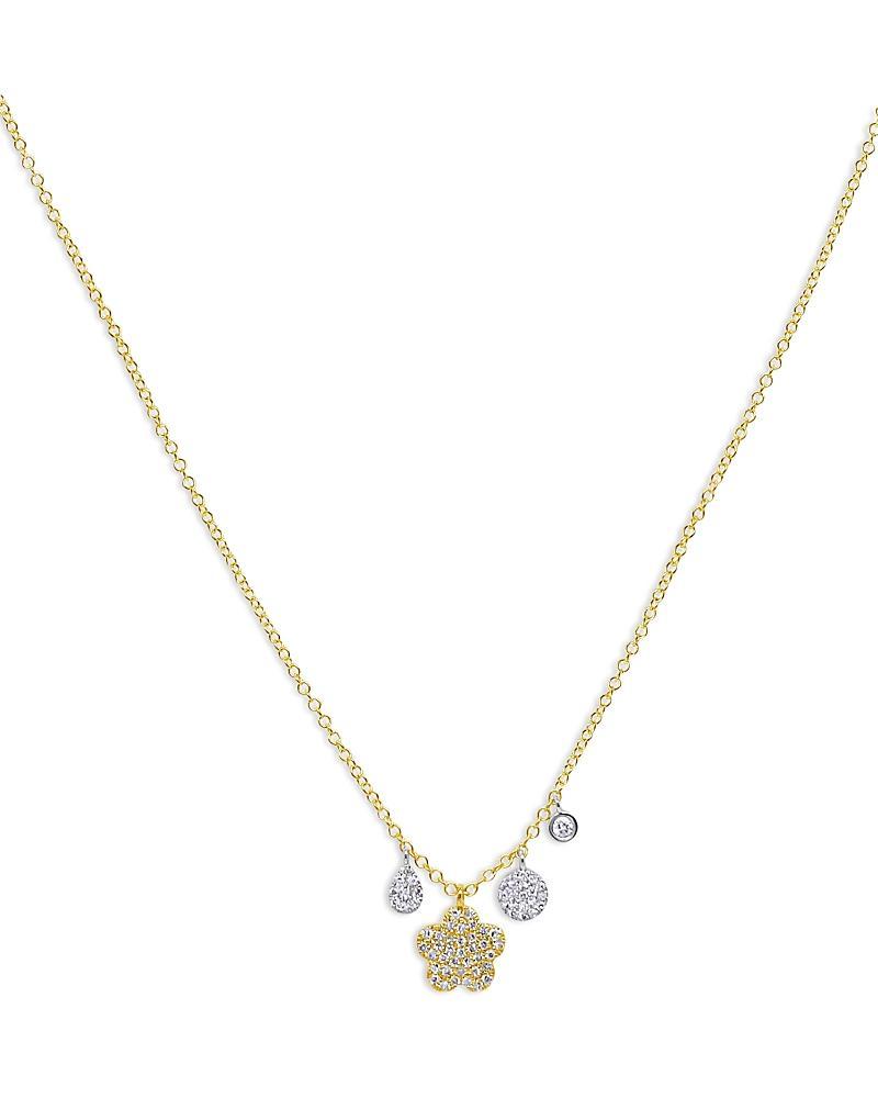 Meira T Diamond Flower Charm Necklace Product Image