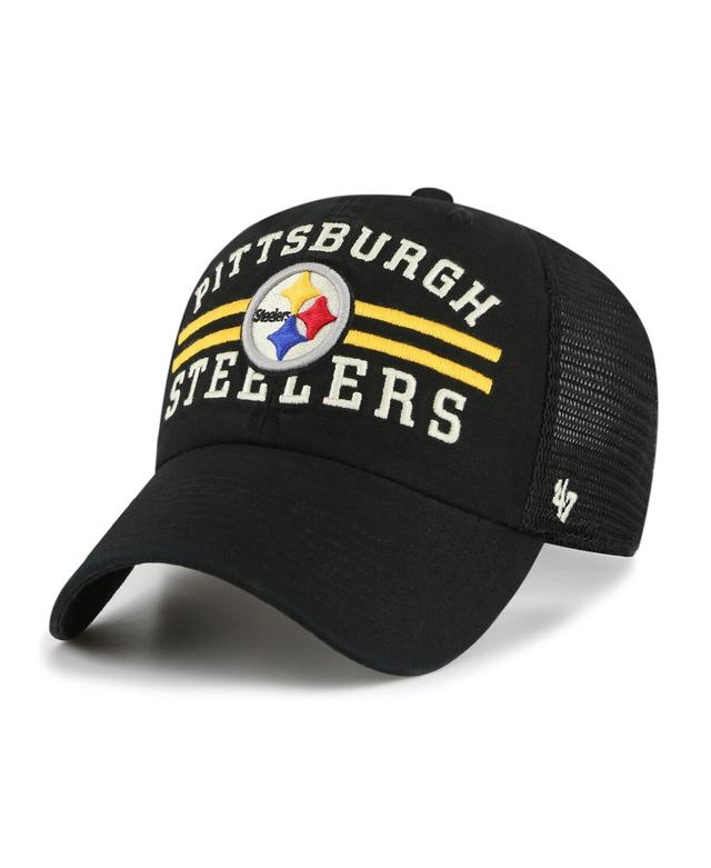 Mens 47 Black Pittsburgh Steelers Highpoint Trucker Clean Up Snapback Hat Product Image