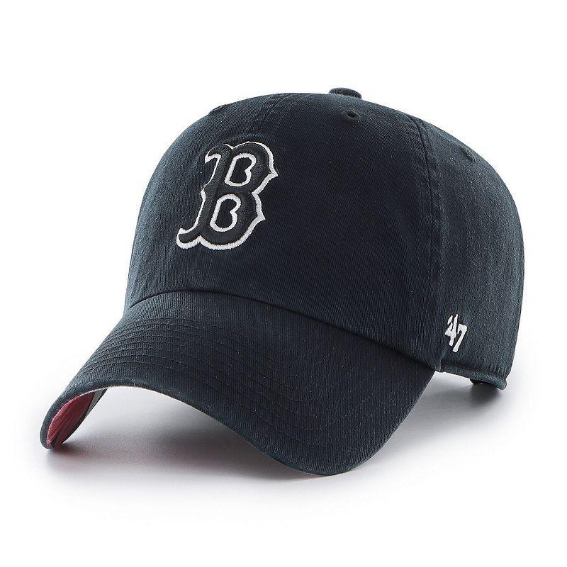 Men's '47 Black Boston Red Sox Dark Tropic Clean Up Adjustable Hat Product Image