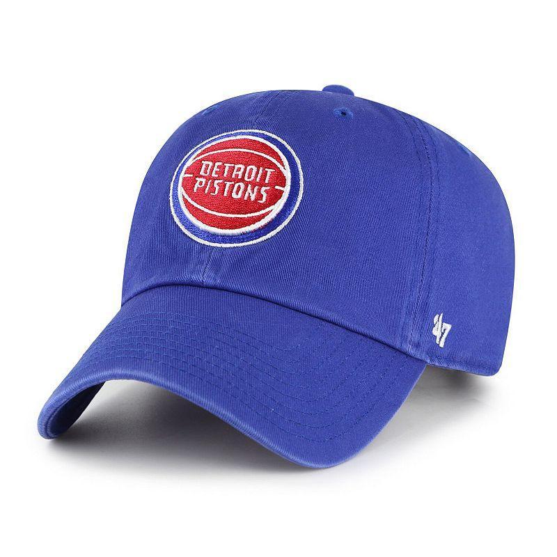 Mens 47 Blue Detroit Pistons Team Logo Clean Up Adjustable Hat Product Image