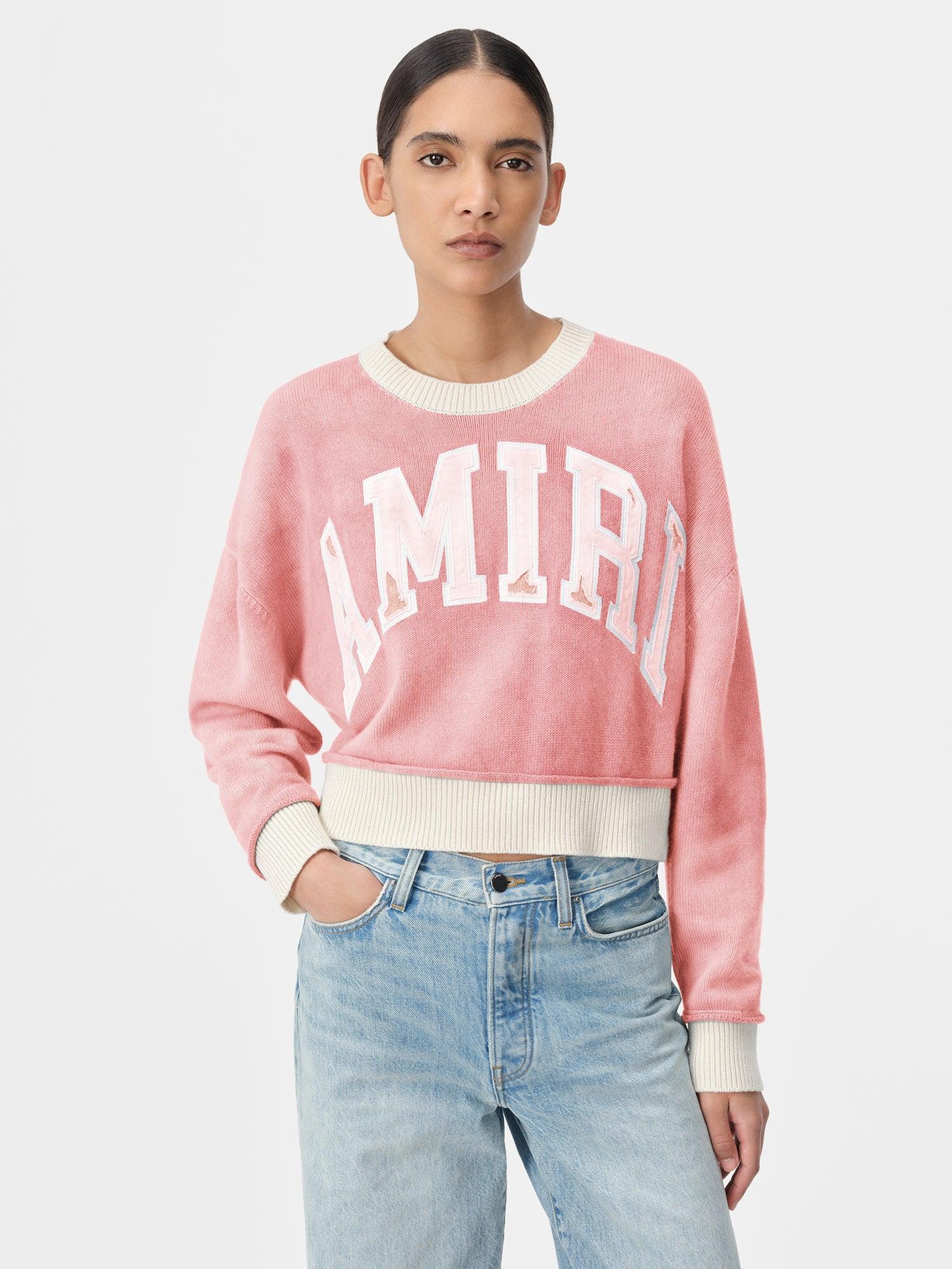 WOMEN - WOMEN'S AMIRI VINTAGE CASHMERE CREW - Flamingo Pink Female Product Image