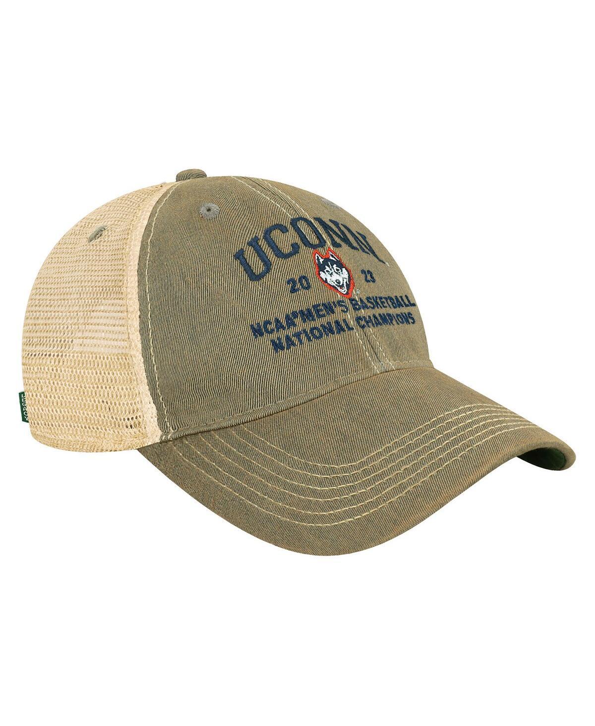 Mens Legacy Athletic Gray UConn Huskies 2023 Ncaa Mens Basketball National Champions Arch Distressed Trucker Adjustable Hat Product Image