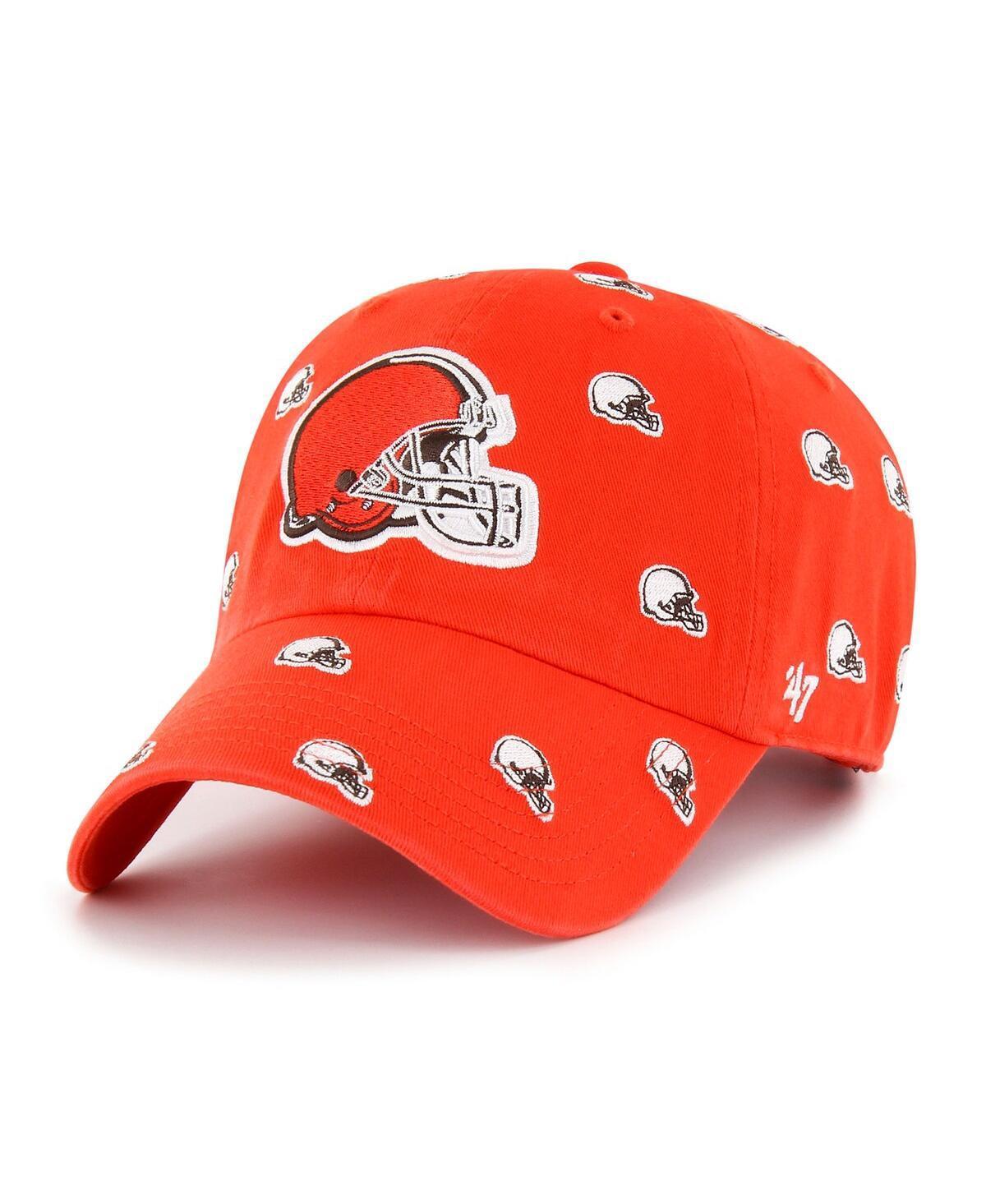 Womens 47 Brand Orange Cleveland Browns Confetti Clean Up Logo Adjustable Hat Product Image