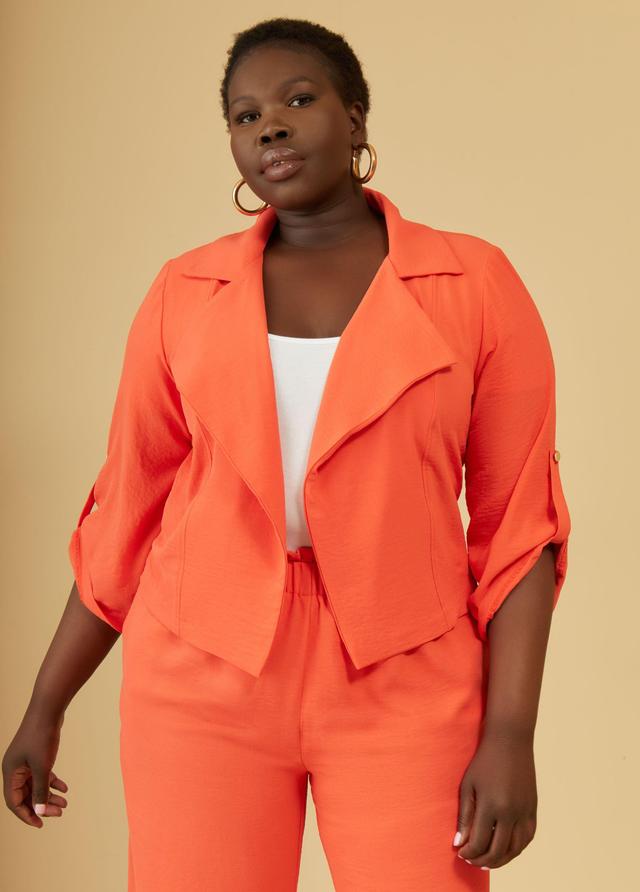 Plus Size Cropped Open Front Jacket Ashley Stewart Product Image