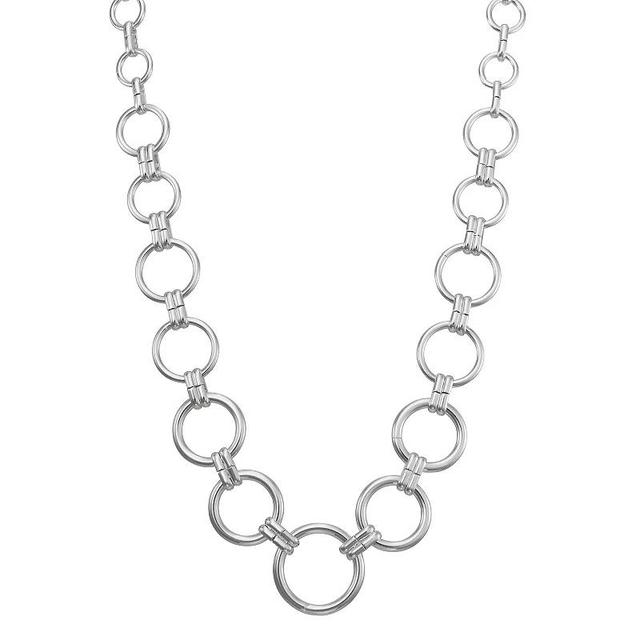 Nine West Silver Tone Link Collar Necklace, Womens Product Image