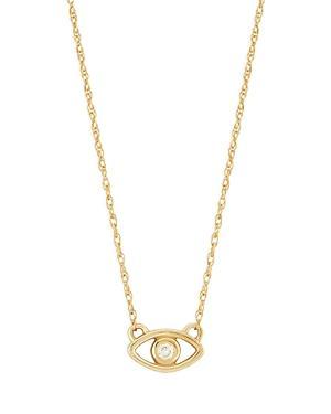 Moon & Meadow 14K Yellow Gold Diamond Evil Eye Pendant Necklace, 16-18 Product Image