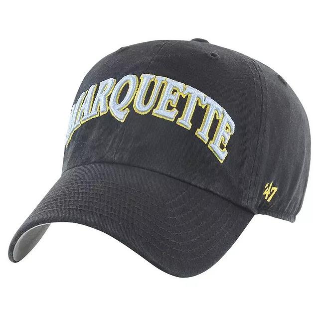 Mens 47 Black Marquette Golden Eagles Archie Script Adjustable Hat Product Image