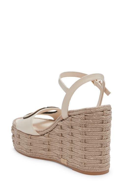 VALENTINO GARAVANI Vlogo Espadrille Wedge Sandal In White Product Image