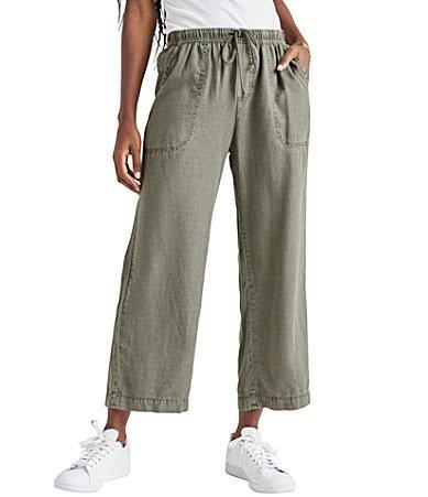 Womens Angie Drawstring Wide-Leg Crop Pants Product Image