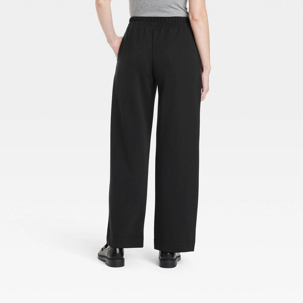 Womens High-Rise Straight Leg Pull-On Pants - A New Day Black XS Product Image