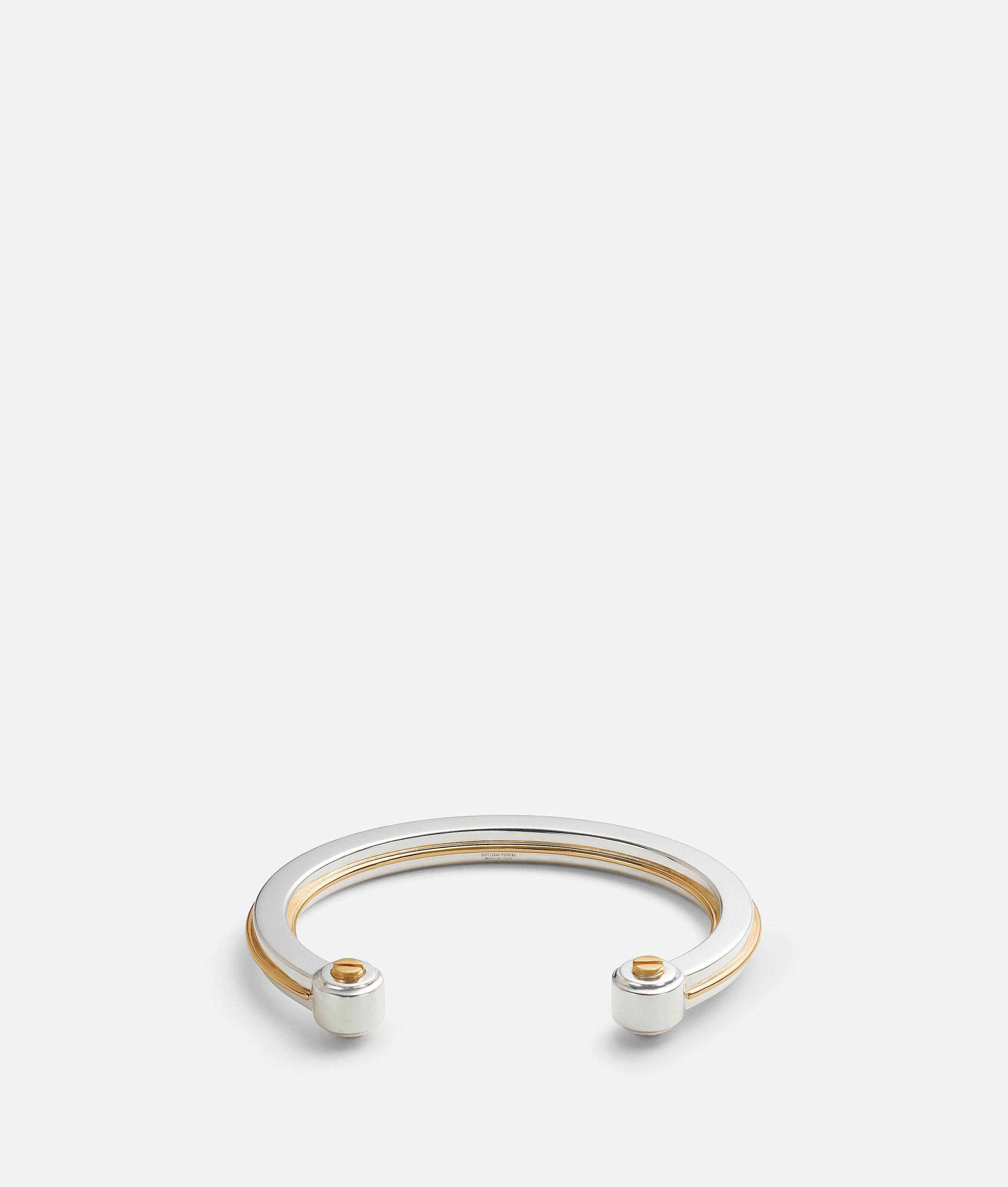 Men's Bolt Cuff Bracelet in Silver/yellow gold Product Image